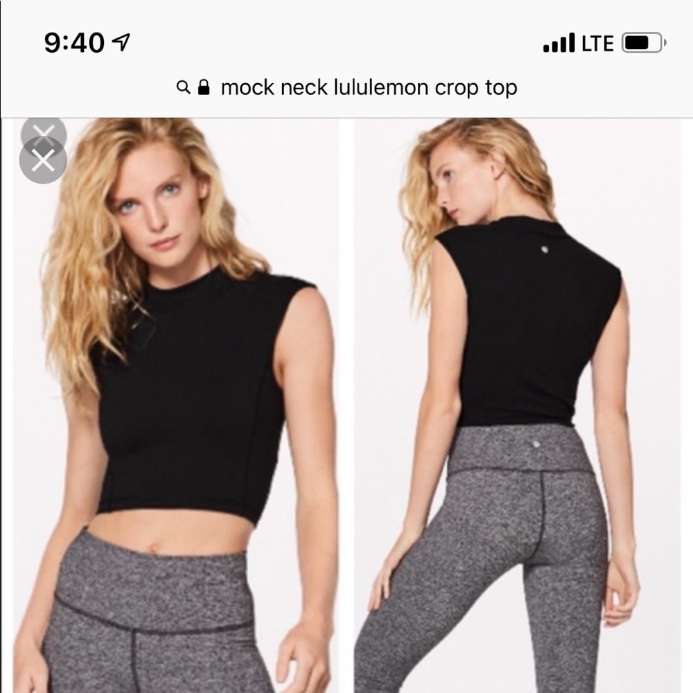 Lululemon crop top plank to pike mock neck